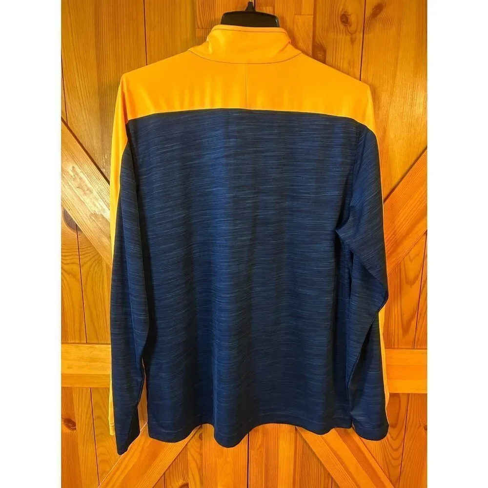Adidas Crazy Ghost Blue Yellow Long Sleeve 1/4 Zip Pullover Size XL (5300)